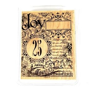 STAMPIN UP Big On Christmas Rubber Stamp on Wood Made In The USA‎